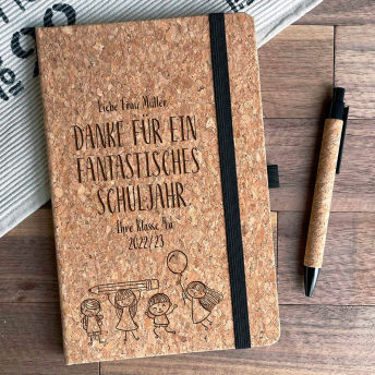 Personalisiertes Notizbuch Set aus Kork fr Lehrer - 31 inspirierende Geschenke für Lehrer und Lehrerinnen mit Herz