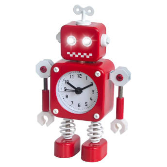 Nicht tickender Roboter Wecker mit blinkenden Augen - 43 originelle Geschenkideen für den Schulanfang