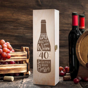 Weinkiste zum 40 Geburtstag - 49 originelle Geschenke für Frauen ab 40 Jahren