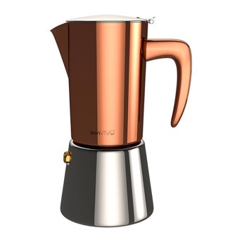 Espressokocher aus Edelstahl in KupferChromOptik - Besondere Geschenke für Kaffeetrinker
