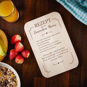 Graviertes Frhstcksbrettchen Rezept fr eine  - Personalisierte Geschenke für Deine Liebsten