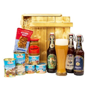 Geschenkkorb Mnchen mit Bier Bierglas und bayrischen  - 