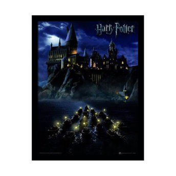 Gerahmter Hogwarts Kunstdruck 30 x 40 cm - 85 originelle Geschenke für Harry Potter Fans