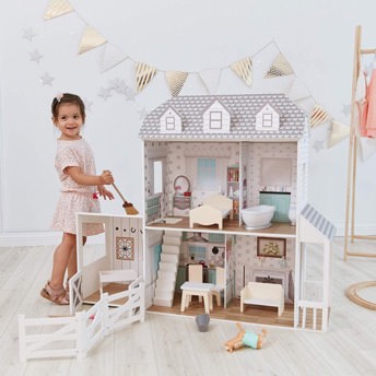 Barbiekompatibles Puppenhaus mit Zubehr - Geschenke für 3 bis 4 Jahre alte Mädchen