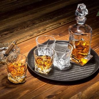 Edles Whisky Karaffe Set mit 4 Glsern - Originelle Whiskey Geschenke