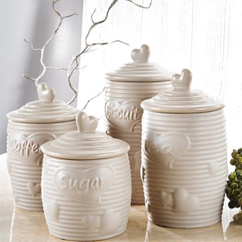 Porzellan Aufbewahrungsdosen mit Deckel im 4er Set - Einzigartige Geschenke für Teetrinker