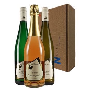 Gemischtes Weingeschenk im Geschenkkarton vom Weingut Ritter - 26 originelle Geschenke für Trauzeugen und den Best Man