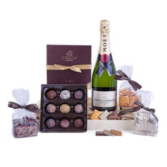 Schokolade und Champagner Geschenkset - Originelle Geschenk- und Präsentkörbe, über die sich jede Frau freut