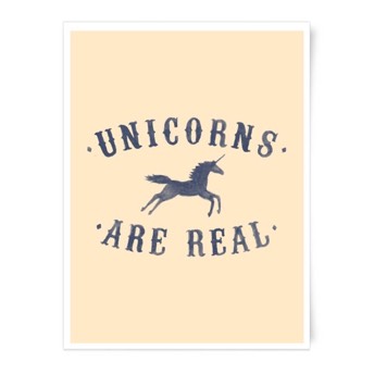 Unicorns Are Real Kunstdruck im A4Format - 55 tolle Geschenke für Einhorn Fans
