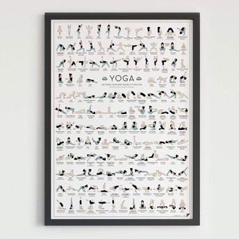 Yoga Poster mit 150 Asanas im A2 Format - Einzigartige Yoga Geschenke