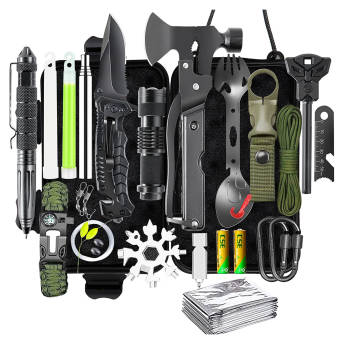 21in1 Notfall Survival Kit fr Wandern Camping  - 55 coole und praktische Geschenke für Survival-Fans und Bushcrafter