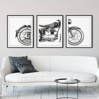 3 tlg MotorradPosterSet - Geschenke für Motorradfahrer