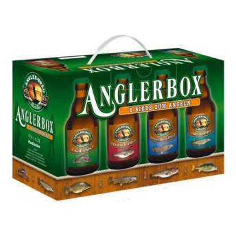 Angler Box Bier im 8er Geschenkkarton - 56 coole Geschenke für Angler