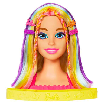 Barbie Totally Hair NeonRegenbogen Deluxe StylingKopf - 96 Geschenke für 5 bis 6 Jahre alte Mädchen