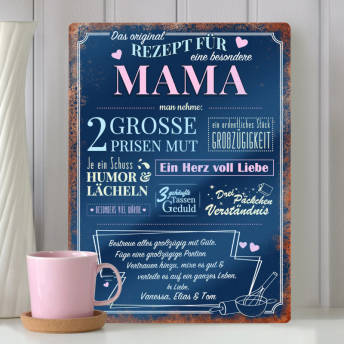 Personalisiertes Blechschild Rezept fr eine besondere  - 20 personalisierte Geschenke für Mama die zeigen, wie wichtig sie dir ist