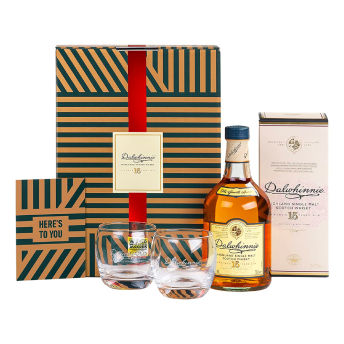 Dalwhinnie 15 Jahre Whisky im hochwertigen Geschenkset mit  - 54 originelle Whiskey Geschenke