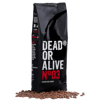 DEAD OR ALIVE No 3 Extra starke Espresso Bohnen mit viel  - 24 originelle Geschenke für Zombie Fans