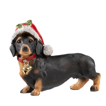 Weihnachtliche Dekofigur Kleiner Dackel mit Glocke - 59 Geschenke für Hunde und Hundenarren
