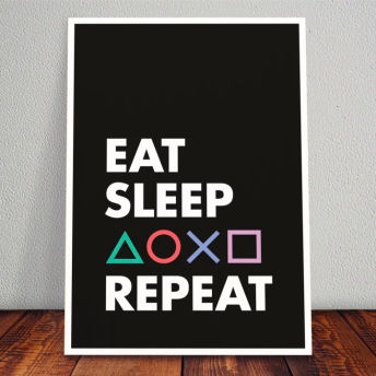 Cooles Eat Sleep Game Repeat Holzbild - 