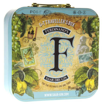5 tlg Ferdinands Saar Dry Gin Travellers Box - Tolle Geschenkideen für Gin-Liebhaber