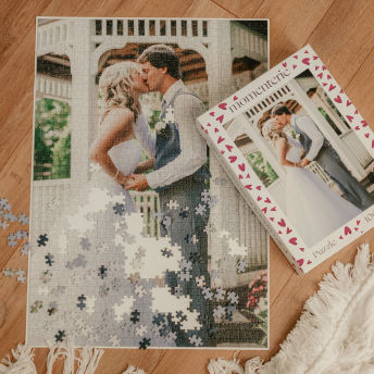 Personalisiertes Fotopuzzle in HerzchenBox - 51 personalisierte Geschenke zur Hochzeit für Braut und Bräutigam