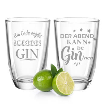 2 Leonardo Longdrink Glser verschiedene Gin Sprche  - Tolle Geschenkideen für Gin-Liebhaber