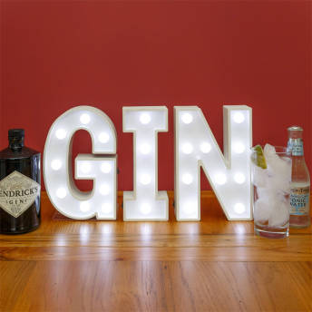 Light Up GIN Leuchtbuchstaben - 37 exquisite Geschenke für Gin-Liebhaber