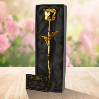 Goldene Rose mit Gravur - Personalisierte Geschenke zur Hochzeit
