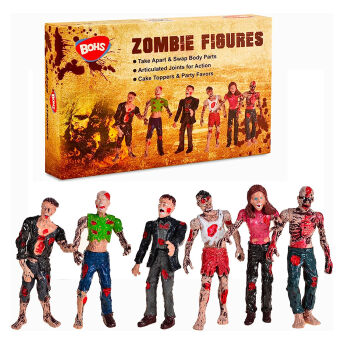 6 handbemalte ZombieFiguren zum spielen und dekorieren - 24 originelle Geschenke für Zombie Fans