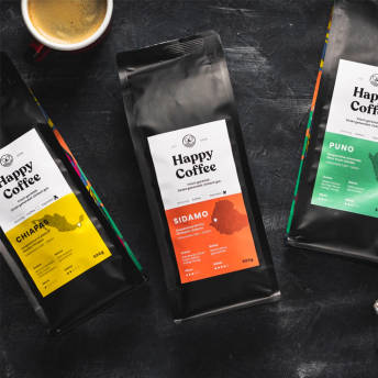 Happy Coffee Probierset Bio Fair Trade frisch gerstet - 
