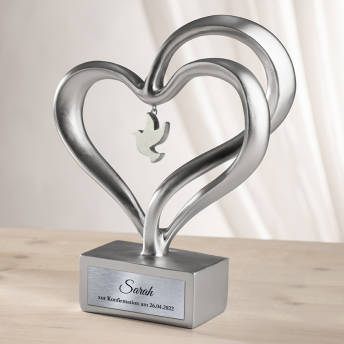 Personalisierte Herz Skulptur zur Konfirmation - 25 originelle Geschenkideen zur Konfirmation
