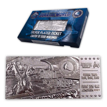 Jurassic World Limited Edition Silber Mosasaurus Ticket - 57 originelle Dino Geschenke für kleine und große Dinosaurier Fans
