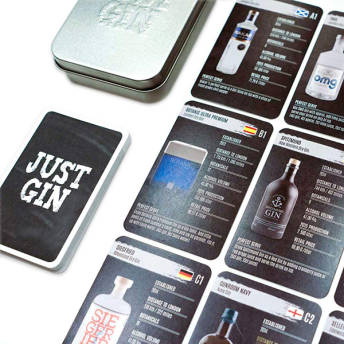 Just Gin Quartett Kartenspiel mit Metallbox - Tolle Geschenkideen für Gin-Liebhaber