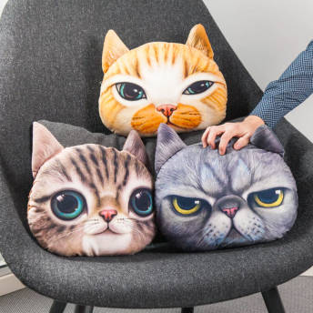 Ausdrucksstarke Katzenkissen verschiedene Katzen - 54 originelle Geschenke für Katzenfreunde (und ihre Katzen)