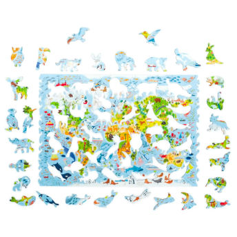 Kinder Weltkarte Holzpuzzle - 84 Geschenke für 3 bis 4 Jahre alte Mädchen