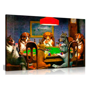 Leinwandbild Poker spielende Hunde - 