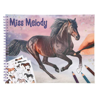Miss Melody Sticker und Malbuch mit 36 traumhaften  - Originelle Geschenke für Reiter und Pferdeliebhaber jeden Alters