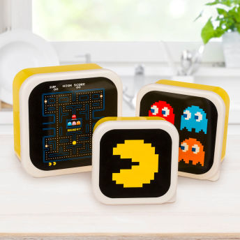 3tlg PacMan Lunchbox Set - 68 coole Geschenkideen für Gamer