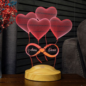 Personalisierte Lampe mit Unendlichkeitszeichen und  - 65 originelle Valentinstag Geschenke für Frauen