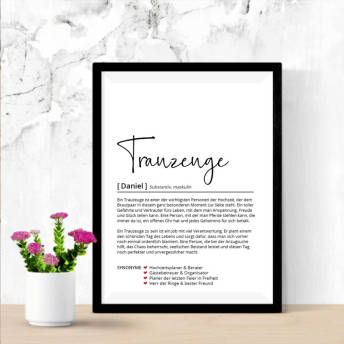 Trauzeuge Definition Personalisiertes Poster - 
