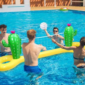 Aufblasbares Volleyballnetz fr den Pool im KaktusLook - Coole Kaktus Geschenke