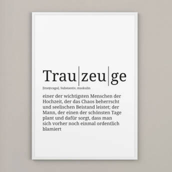 Poster mit TrauzeugenDefinition - 26 originelle Geschenke für Trauzeugen und den Best Man