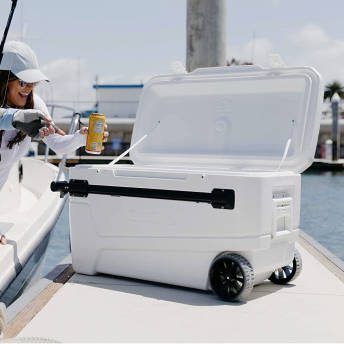 Riesige Premium Khlbox mit Rdern und Teleskopgriff - Coole Geschenke für Angler