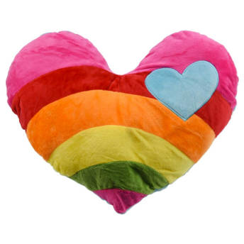 Herzfrmiges Regenbogen Plschkissen - 65 originelle Valentinstag Geschenke für Frauen
