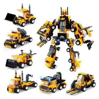 6in1 Baufahrzeuge und Roboter Konstruktionsspielzeug - 92 Geschenke für 7 bis 8 Jahre alte Jungen