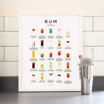 Die besten Rum Cocktails als Poster - 43 originelle Geschenke für Rum Fans