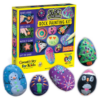 Set zum Steine bemalen mit wasserfester Leuchtfarbe - Geschenke für besonders kreative Kinder jeden Alters
