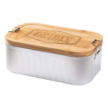 Spirit Motors Lunchbox aus Metall mit Bambusdeckel - 47 Geschenke für Motorradfahrer