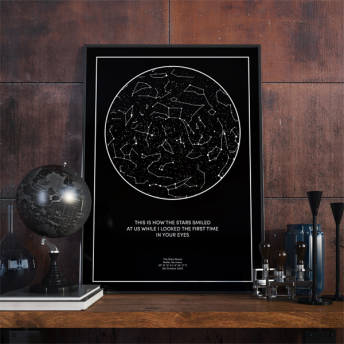 Personalisiertes Poster mit der Sternenkonstellation Deines  - 42 originelle Valentinstag Geschenke für Männer