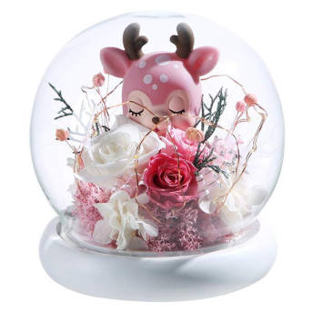 Valentinstag Deko mit konservierten Blumen und LEDLeuchten - Originelle Valentinstag Geschenke für Frauen